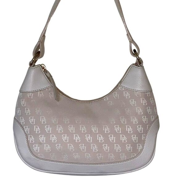 Dooney & Bourke Cream Color Shoulder Bag Canvas and Leather - Picture 2 of 9